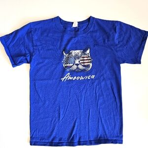Meowrica Cat Sunglasses Patriotic Men's Graphic T-Shirt Size S